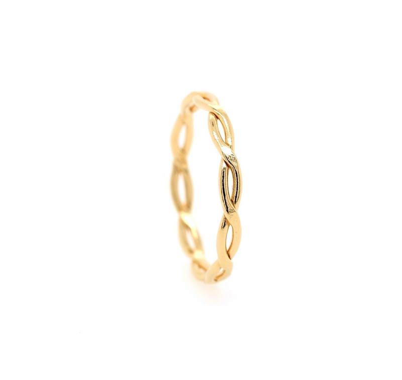Braided Skinny Ring Gold-J&CO-Juri Elle