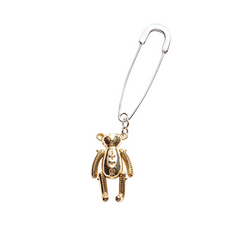 Personality Bear Sterling Silver Plated Gold Earring