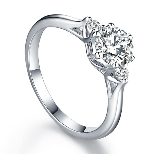 Wedding Round Cut Sterling Silver Ring For Women-TL-Juri Elle