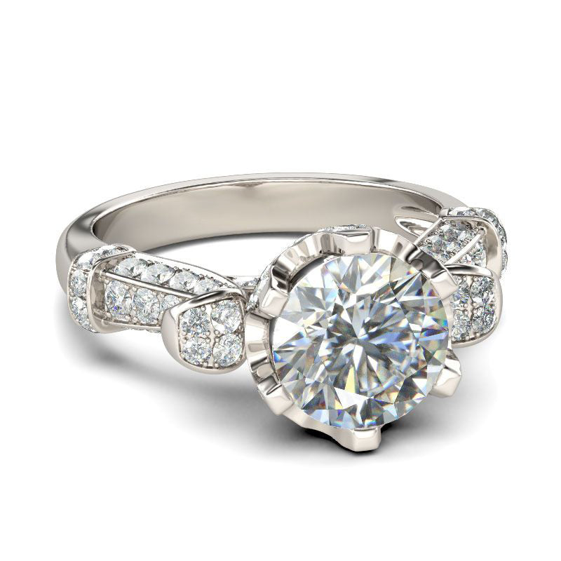 Classic Round Cut Sterling Silver Ring-JE-Juri Elle
