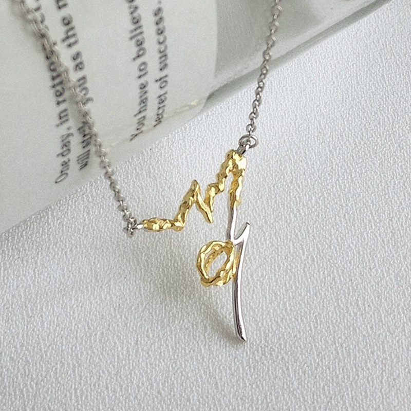Jupiter Irregular Sterling Silver Plated Platinum Necklace