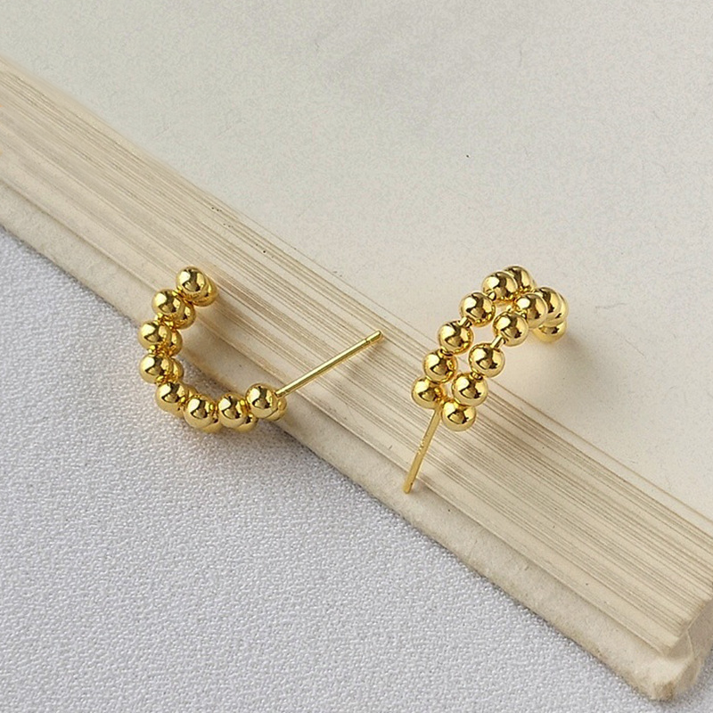 U-shaped Beads Sterling Silver Stud Earring