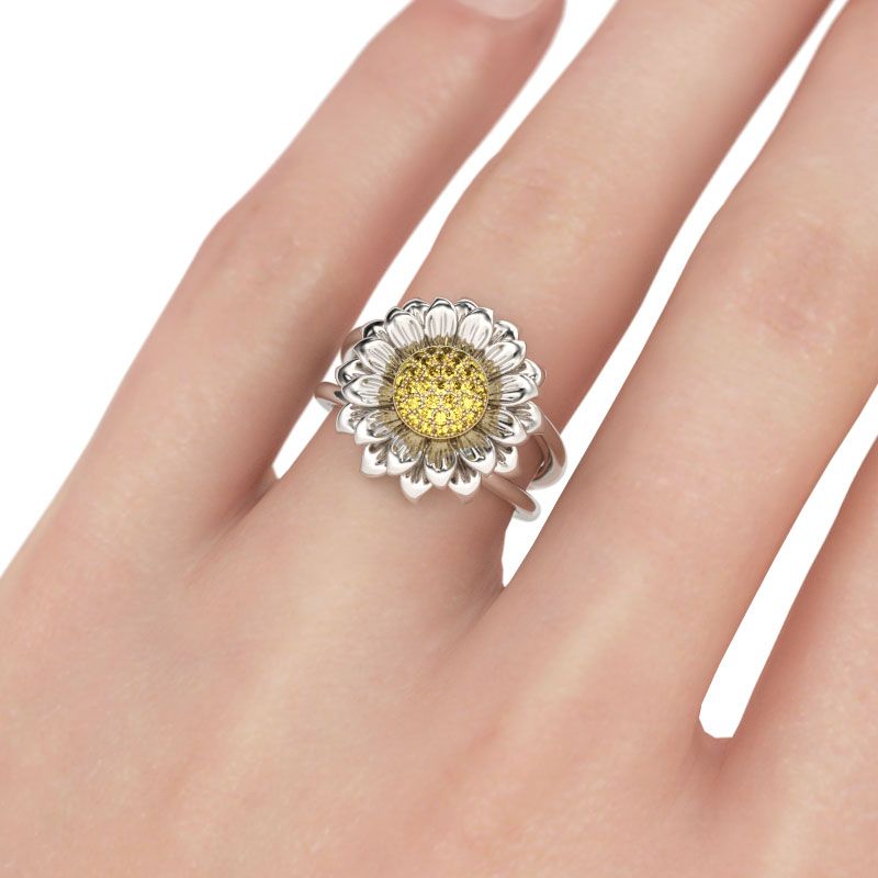 Sunflower Sterling Silver Ring-JE-Juri Elle