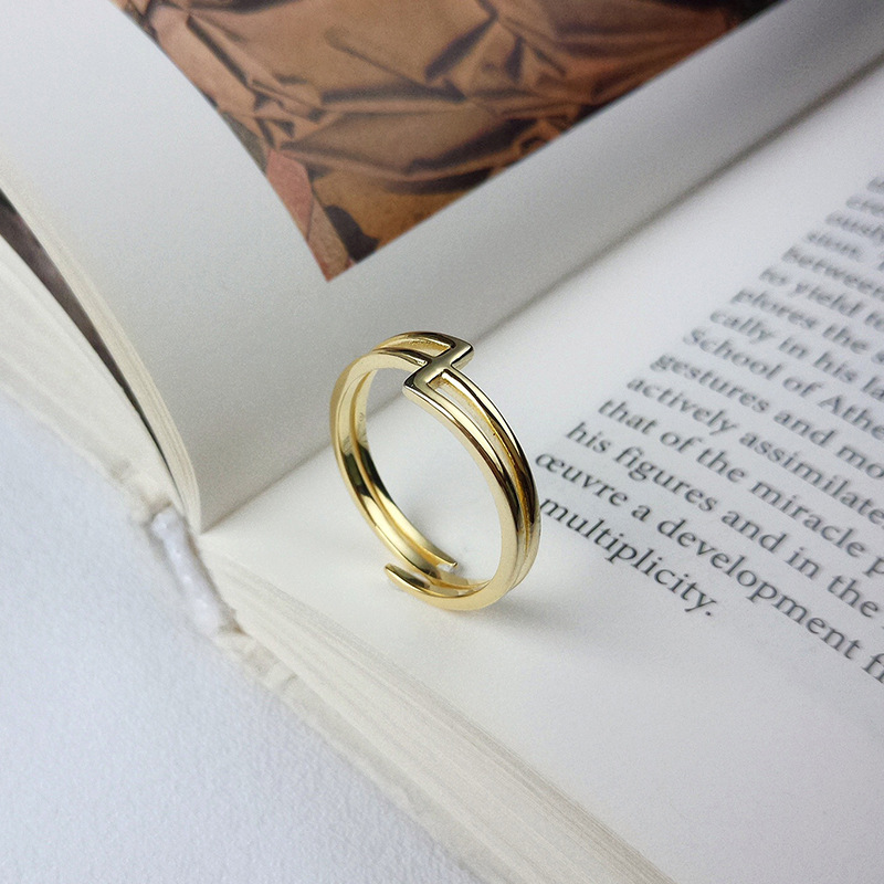 Interlaced Stackable Sterling Silver Plated Gold Ring