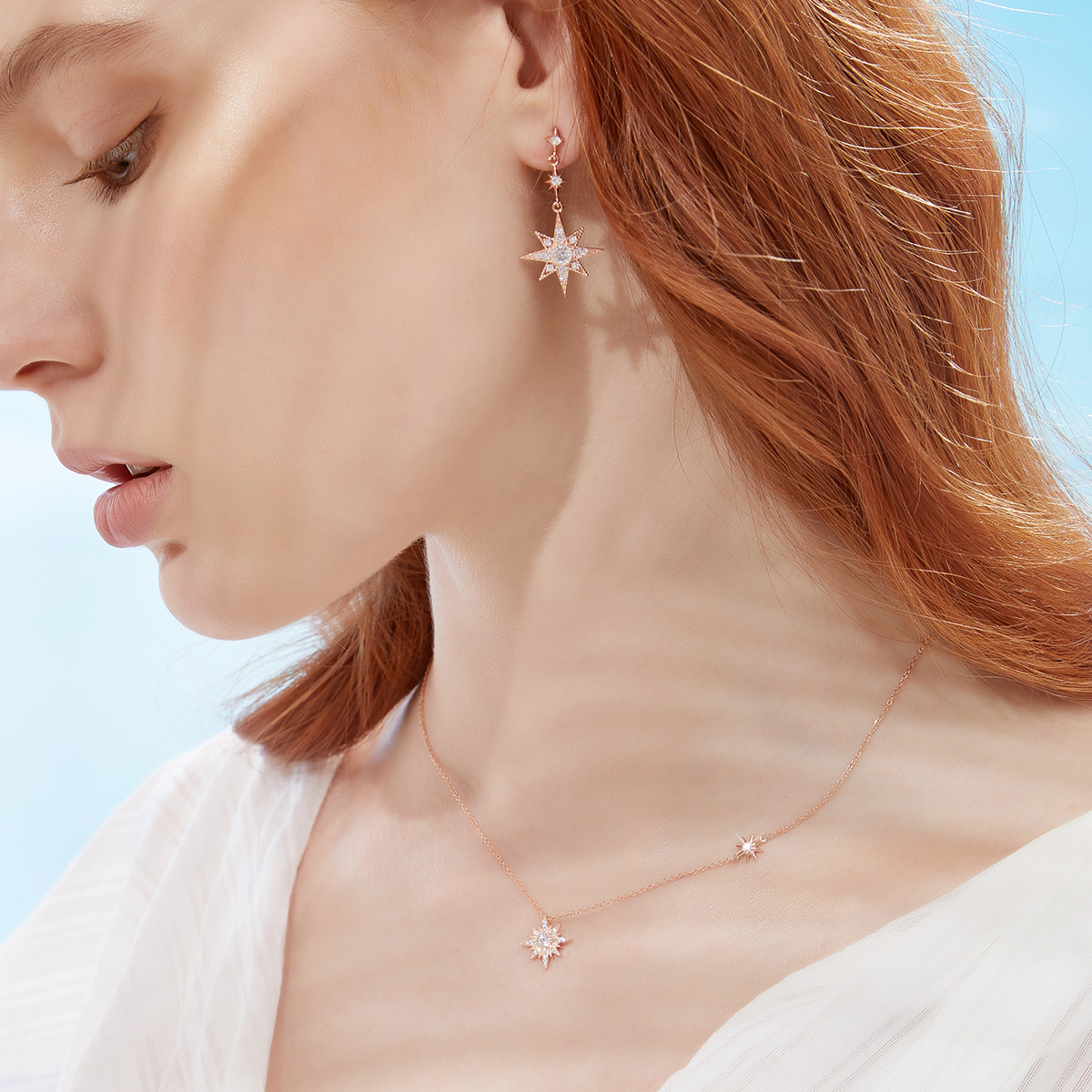 Meteor Round Cut Sterling Silver Necklace