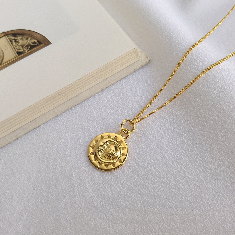 Mysterious Universe Sterling Silver Plated Gold Necklace