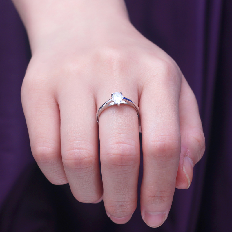 Solitaire Pear Cut Sterling Silver Ring For Women-TL-Juri Elle