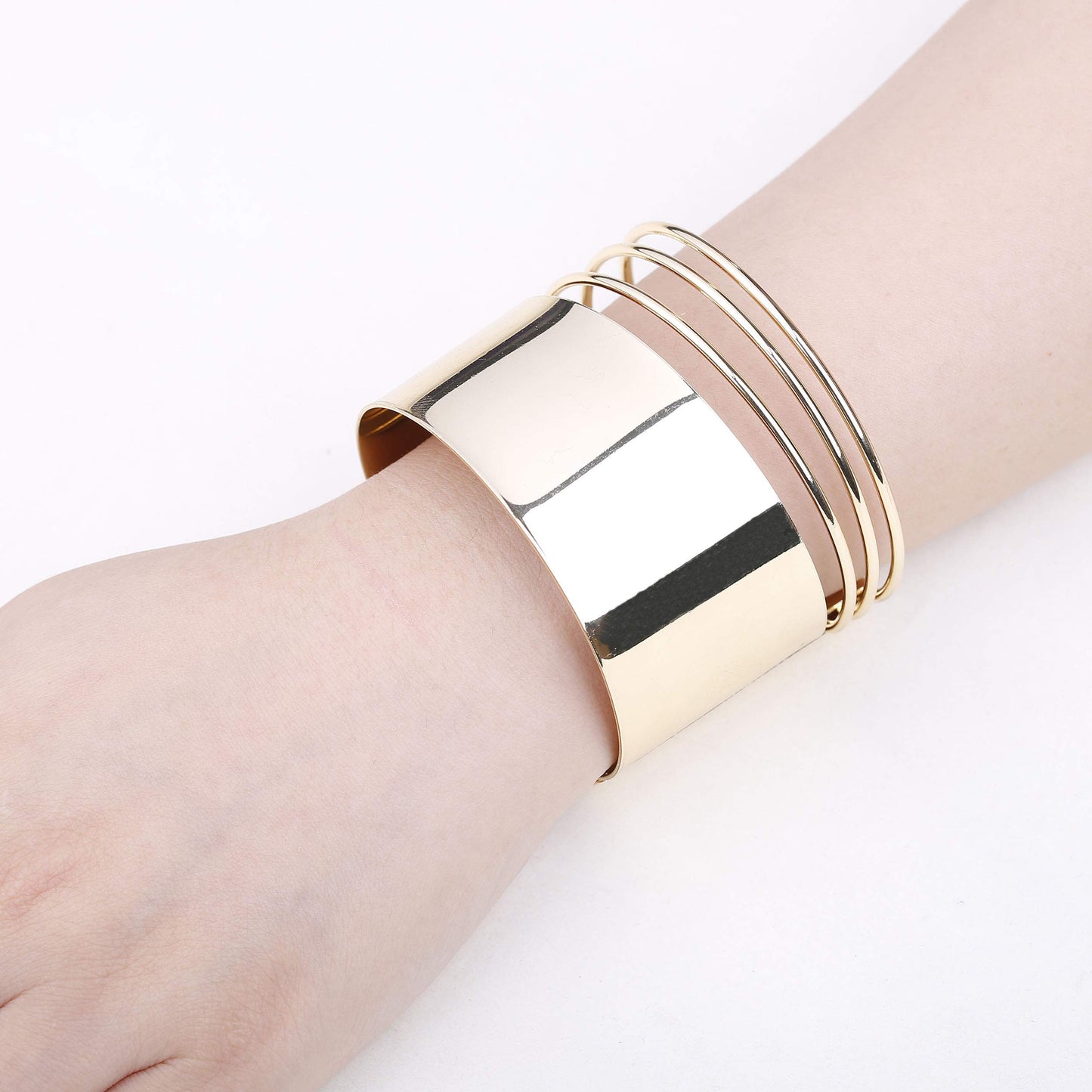 Ensemble de bracelets de brassard et de manchette ouverts avec collier ras du cou