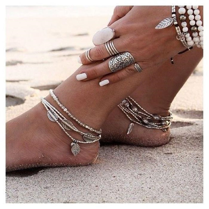 Bohemian Leaf Multi-Layer Bracelet