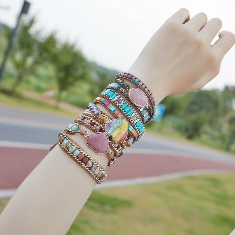 Bohemian Heart Stone Bracelet