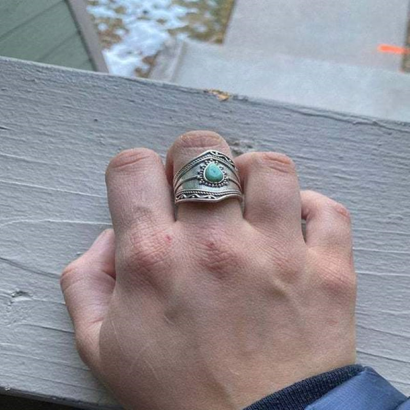 Bohemian Wind Turquoise Irregular Ring