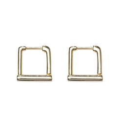 Geometric Sterling Silver Plated Gold Earring
