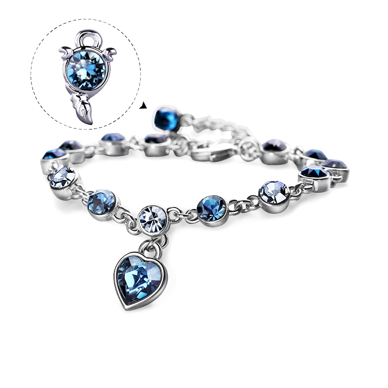 Love At First Sight Heart Round Cut Swarovski  Alloy Bracelet