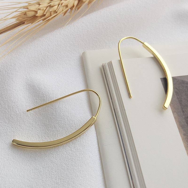 Boucles d'oreilles en forme de U en argent sterling plaqué or
