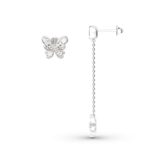 Butterfly Sterling Silver Mismatched Earrings-JE-Juri Elle