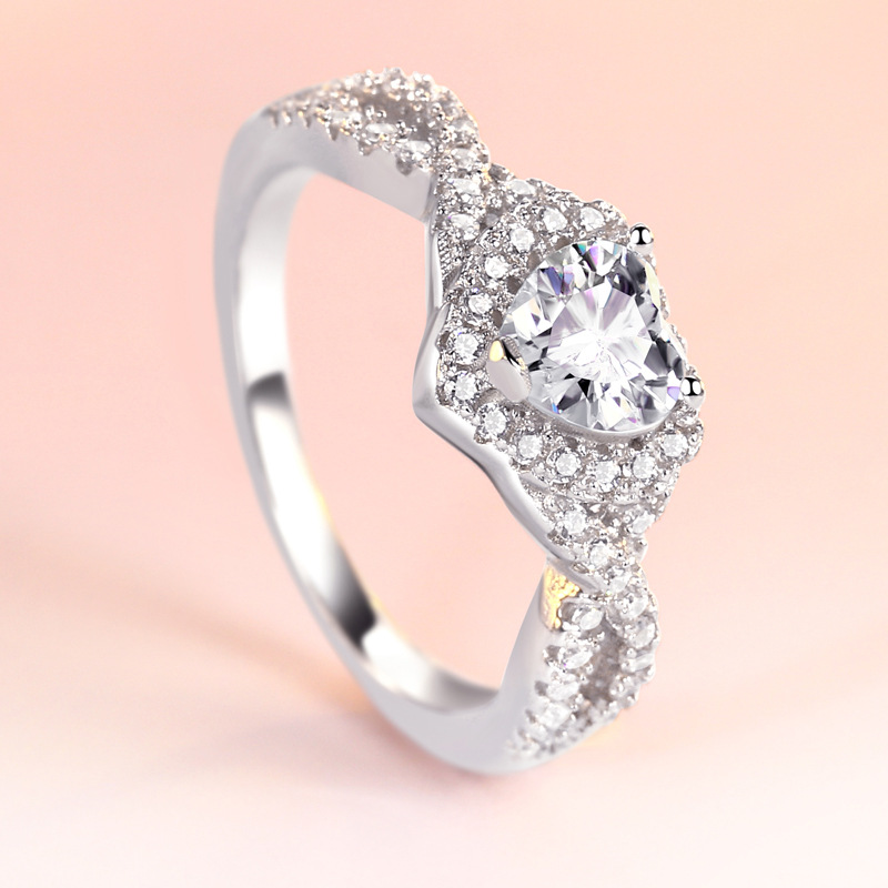 Promise Heart Cut Sterling Silver Ring For Women-TL-Juri Elle