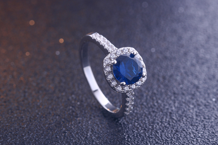 Halo Opal Round Cut Sterling Silver Ring-TL-Juri Elle