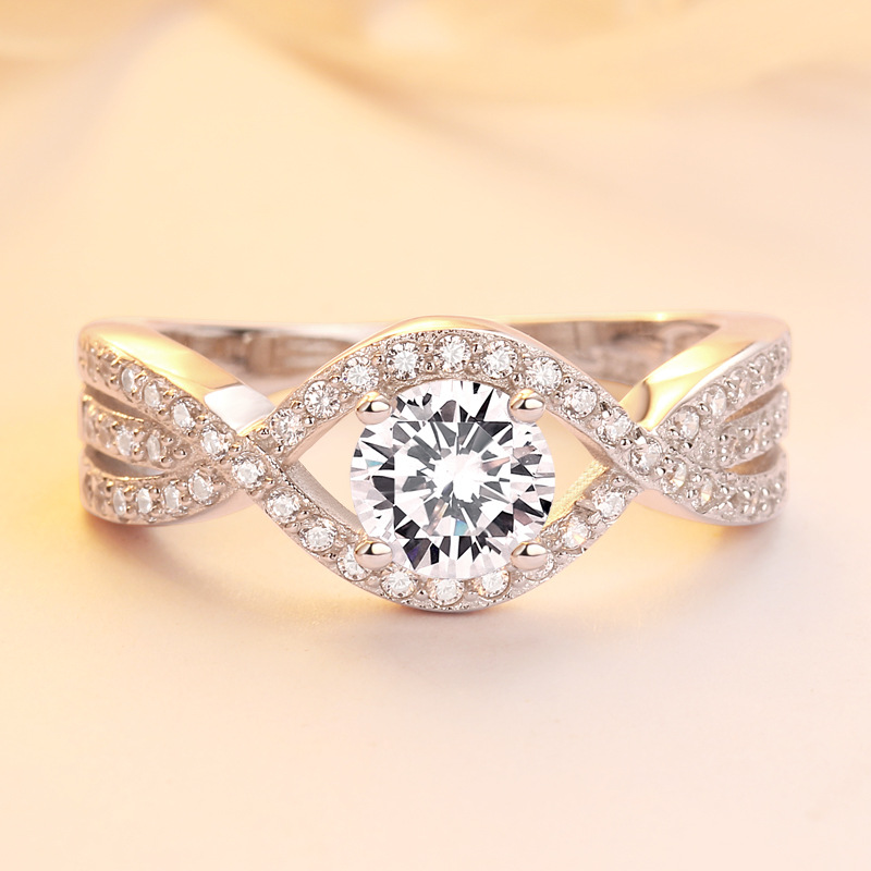 Shiny Round Cut Sterling Silver Ring-TL-Juri Elle