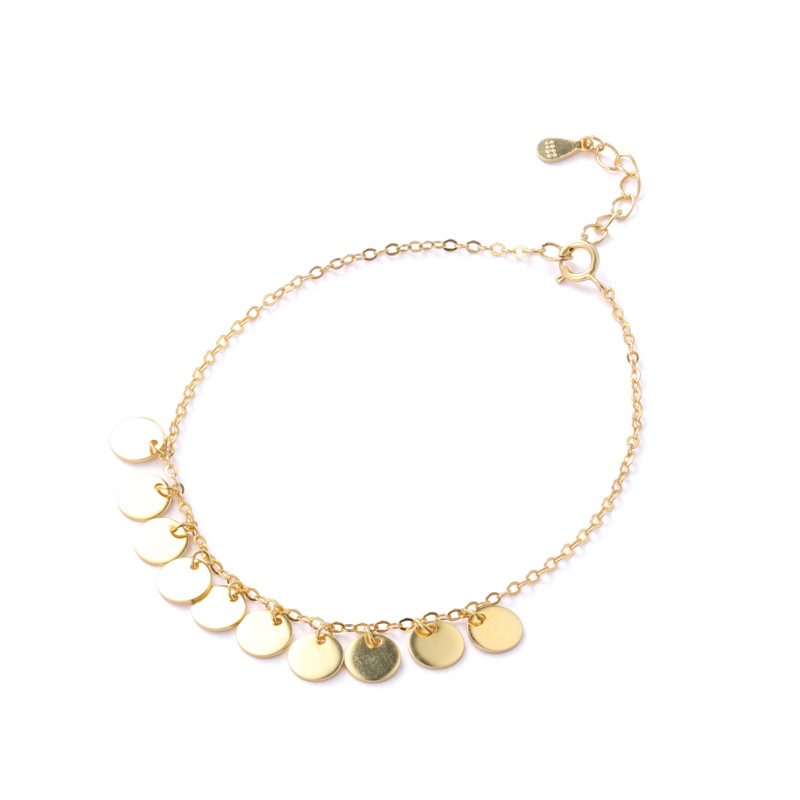 Modern Golden Wafer Sterling Silver Plated Gold Bracelet