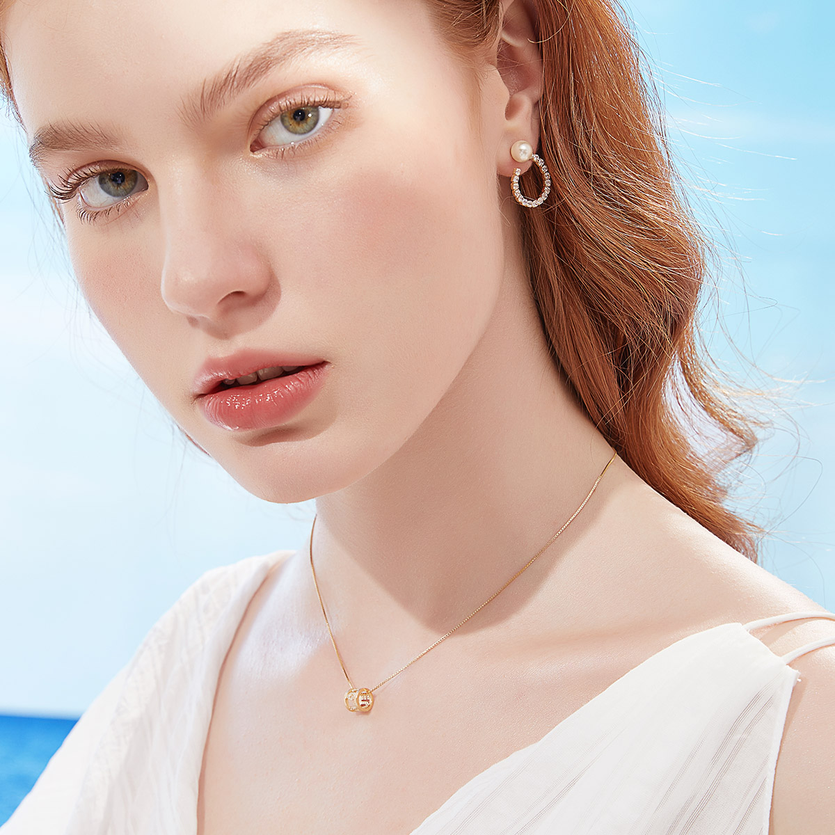Endless Love Round Cut Silver Plated 14K Rose Gold Necklace