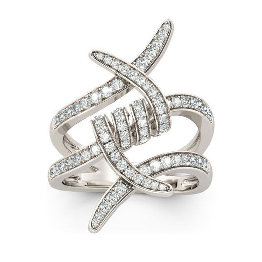 Entangled Sterling Silver Cocktail Ring-JE-Juri Elle