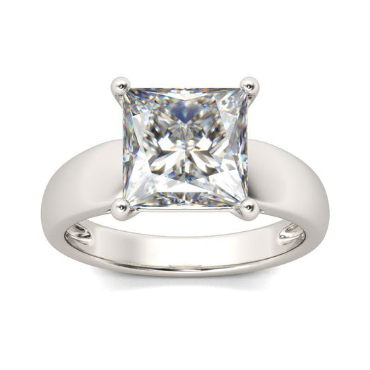 Solitaire Princess Cut Sterling Silver Ring-JE-Juri Elle