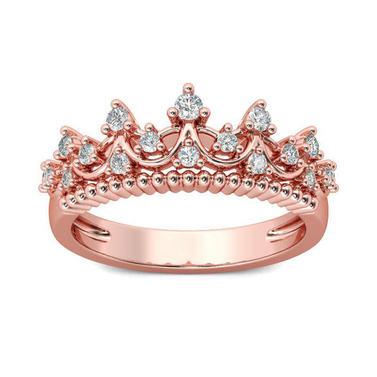 Rose Gold Tone Crown Sterling Silver Ring-JE-Juri Elle