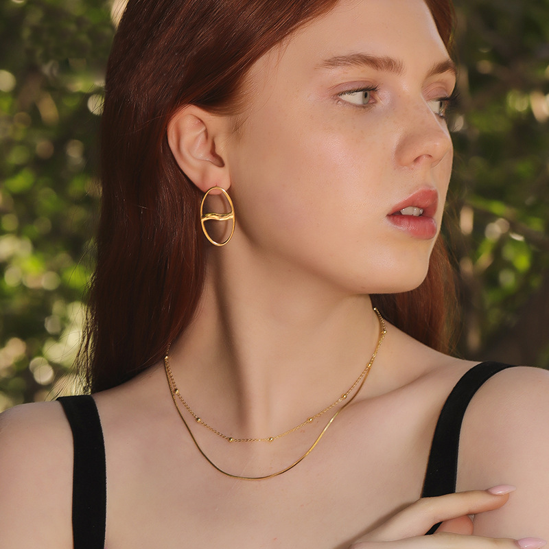 Adjustable Beading Sterling Silver Plated Gold Necklace