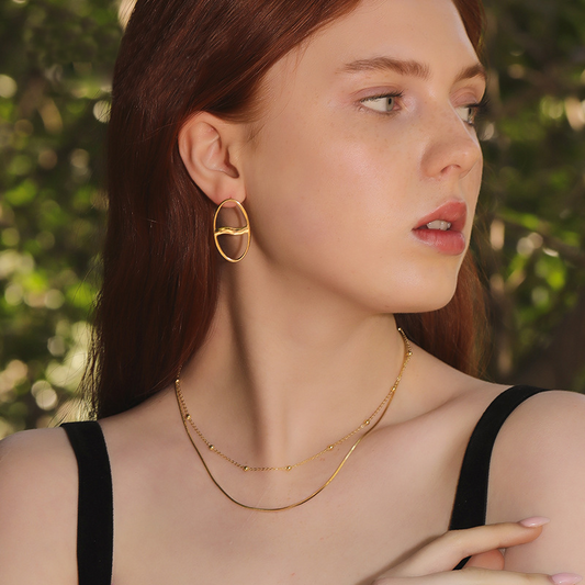 Adjustable Beading Sterling Silver Plated Gold Necklace