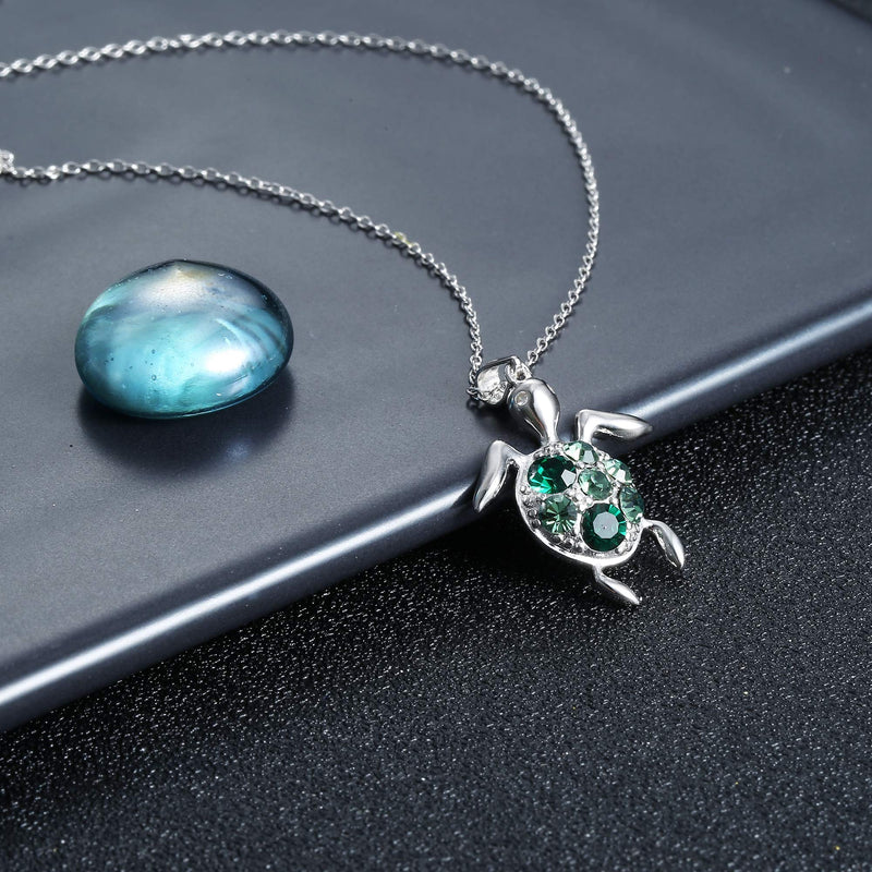 Sterling Silver Turtle Pendant Necklace for Women