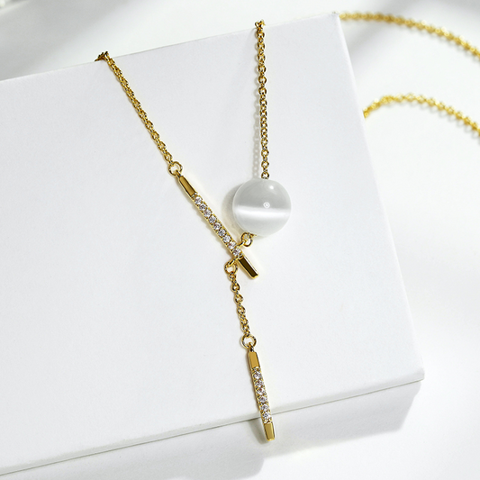 Dreaming Opal Round Cut Alloy Necklace