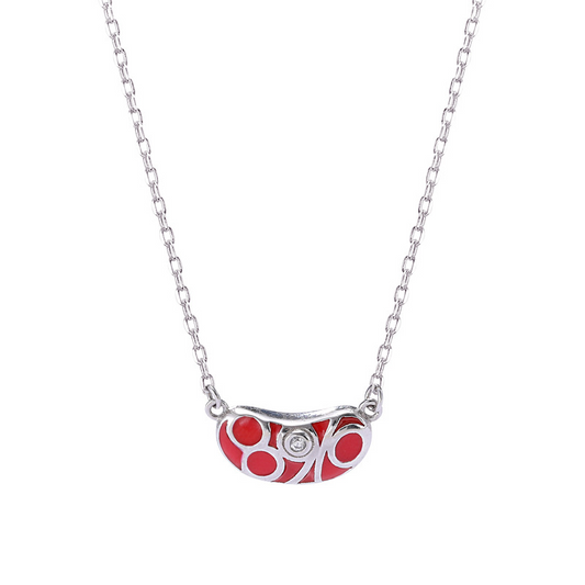 Lovesickness Round Cut Sterling Silver Plated Platinum Necklace