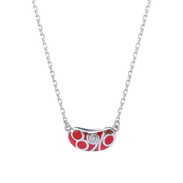 Lovesickness Round Cut Sterling Silver Plated Platinum Necklace