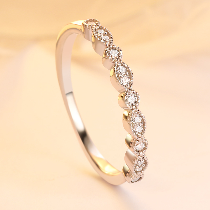 Rose Gold Round Cut Sterling Silver Ring-TL-Juri Elle