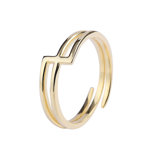 Interlaced Stackable Sterling Silver Plated Gold Ring