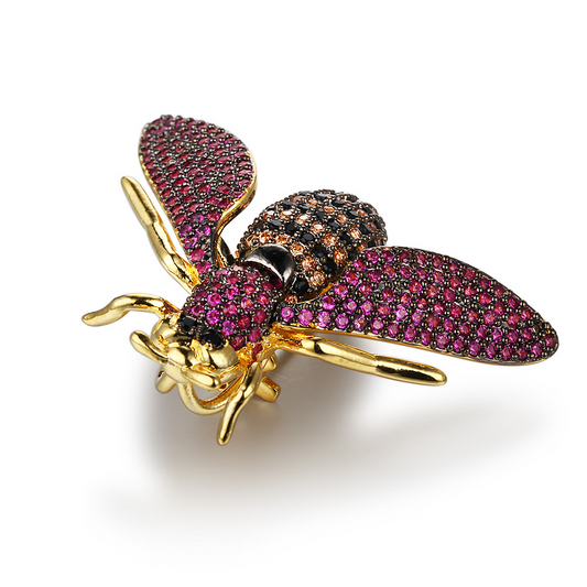 Christmas Insect Round Cut Alloy Brooch