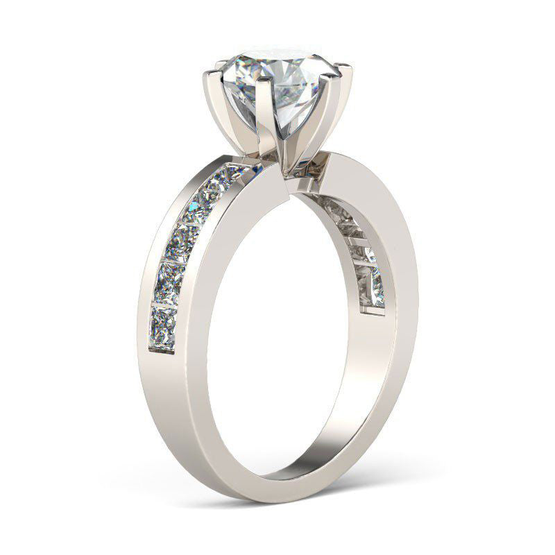 Invisible Setting Round Cut Sterling Silver Ring-JE-Juri Elle