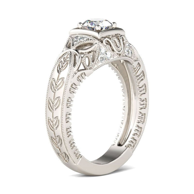 Vintage Round Cut Sterling Silver Ring-JE-Juri Elle