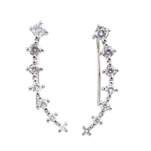 Simple Classic Sterling Silver Earrings Climbers-JE-Juri Elle