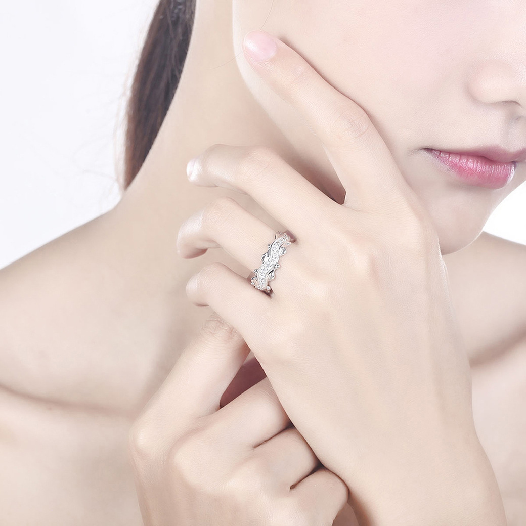 Classic Round Cut Sterling Silver Ring Set-ZX-Juri Elle
