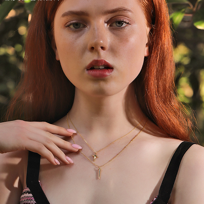 Bullet Sterling Silver Plated Gold Necklace