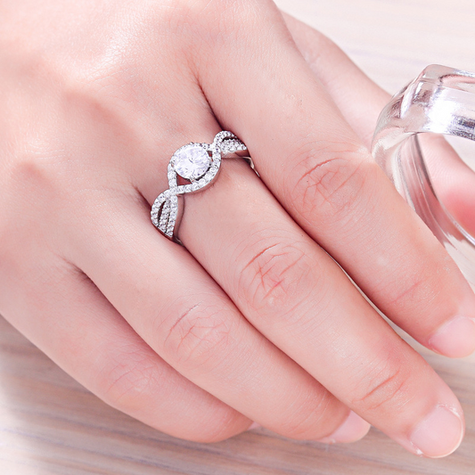 Shiny Round Cut Sterling Silver Ring-TL-Juri Elle
