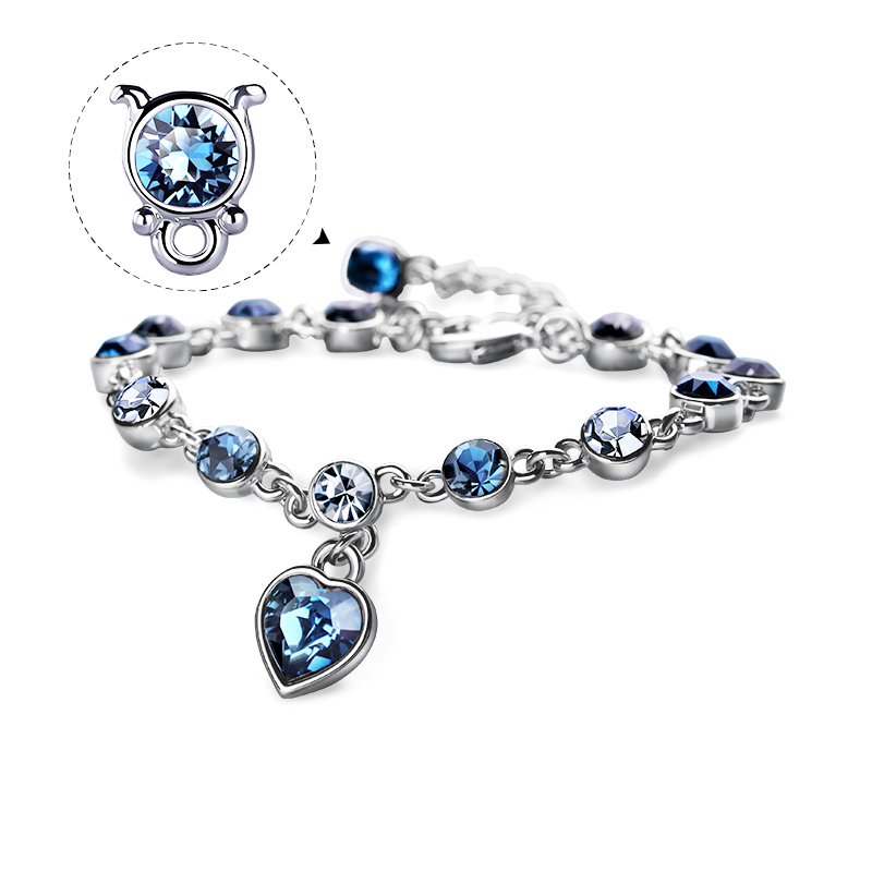 Love At First Sight Heart Round Cut Swarovski  Alloy Bracelet