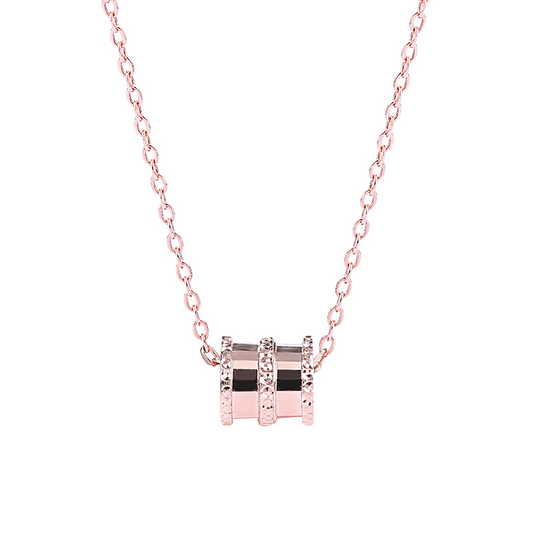 Small Waist Geometric Cylinder Sterling Silver Necklace