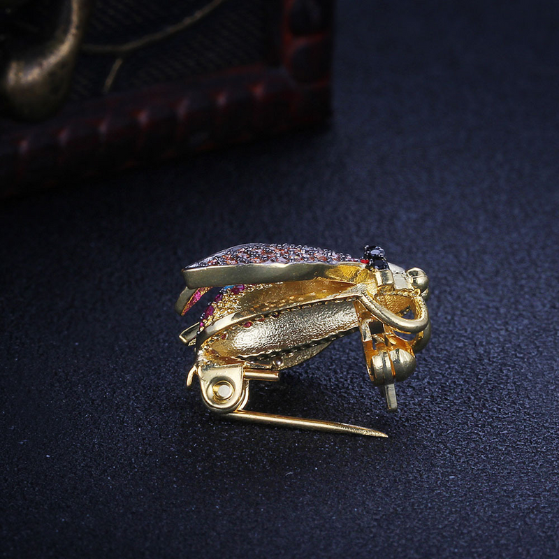 Colored Insect Round Cut Alloy Brooch