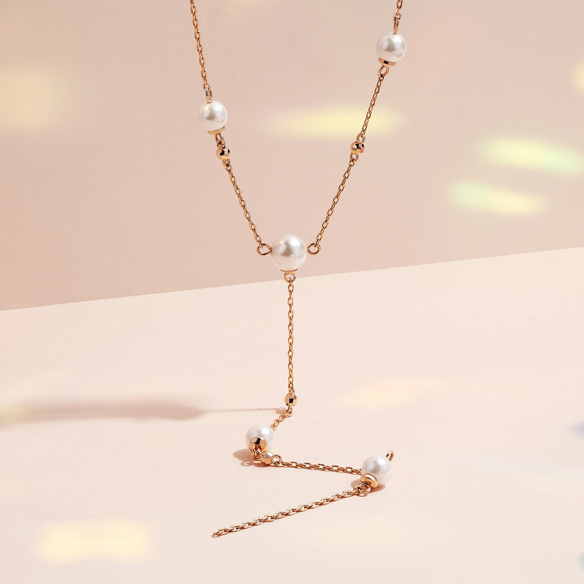 Moonlight Angel Swarovski Pearls Plated 14K Gold Necklace