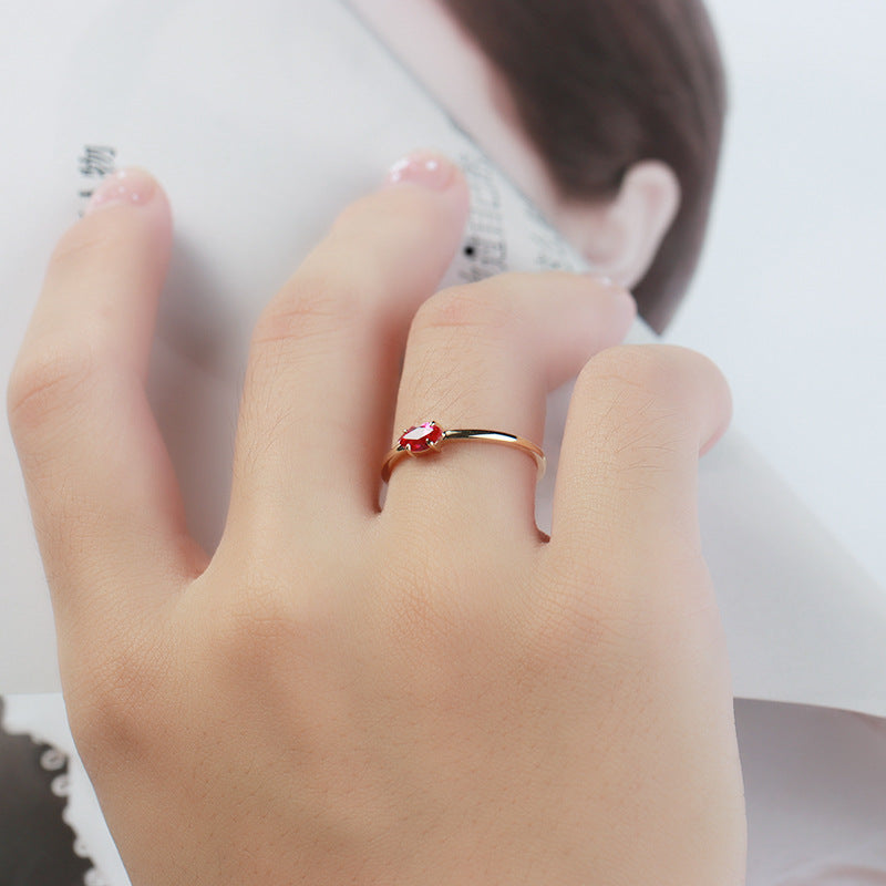 Red Heart Sterling Silver Ring-DL-Juri Elle