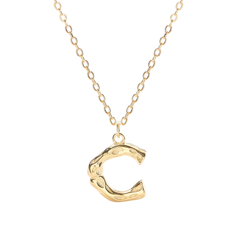 Letter A Sterling Silver Plated Gold Necklace
