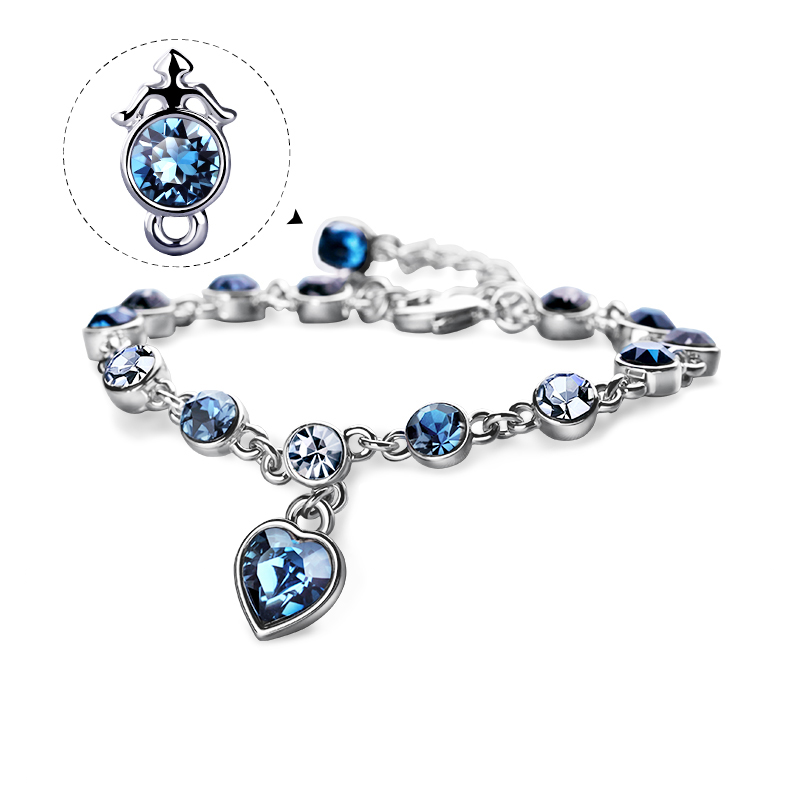Love At First Sight Heart Round Cut Swarovski  Alloy Bracelet
