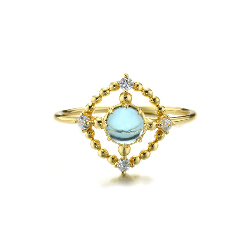 Topaz Stone Sterling Silver Ring-DL-Juri Elle